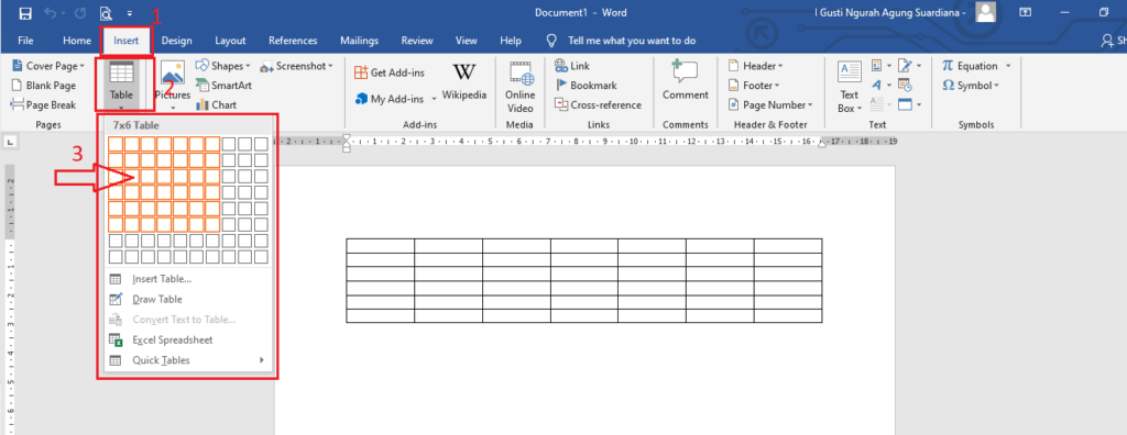 Membuat Tabel di Word 2016