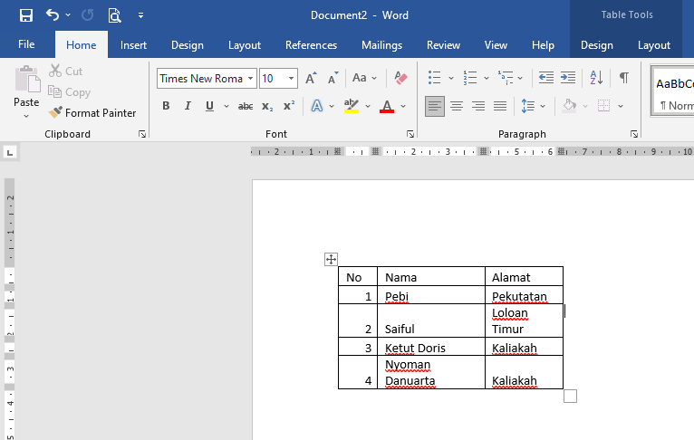 Integrasi Microsoft Word dengan Excel