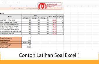Contoh Latihan Soal Excel 1 Contoh Latihan Soal Excel