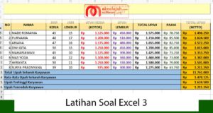 Latihan Soal Excel 3 Latihan Soal Excel 3