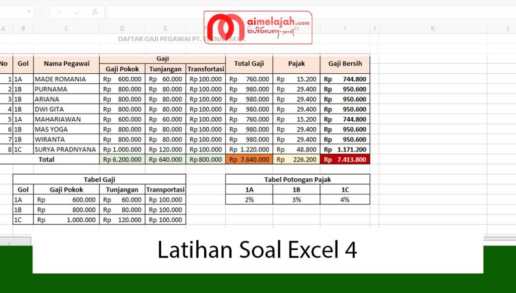 Latihan Soal Excel 4