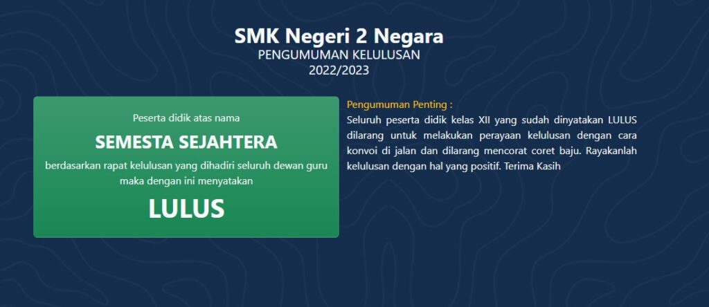 Cara Cek Kelulusan Kelas XII
